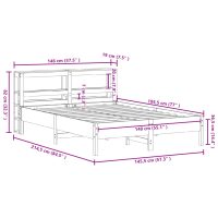 vidaXL Sängram utan madrass vaxbrun 140x190 cm massiv furu - Bild 12