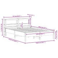 vidaXL Sängram utan madrass vit 135x190 cm massiv furu - Bild 12