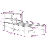 vidaXL Sängram utan madrass vaxad brun 90x190 cm massiv furu - Bild 12