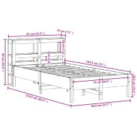 vidaXL Sängram utan madrass vit 75x190 cm massiv furu - Bild 12