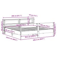 vidaXL Sängram utan madrass vit 200x200 cm massiv furu - Bild 12