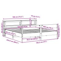 vidaXL Sängram utan madrass 180x200 cm massiv furu - Bild 12