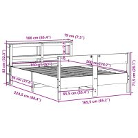 vidaXL Sängram utan madrass 160x200 cm massiv furu - Bild 12