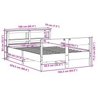 vidaXL Sängram utan madrass vaxbrun 160x200 cm massiv furu - Bild 12