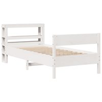 vidaXL Sängram utan madrass vit 75x190 cm massiv furu - Bild 2