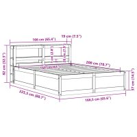 vidaXL Sängram med huvudgavel vaxbrun 160x200 cm massiv furu - Bild 12