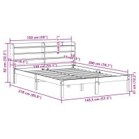 vidaXL Sängram utan madrass 140x200 cm massiv furu - Bild 12