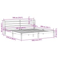 vidaXL Sängram utan madrass 180x200 cm massiv furu - Bild 12