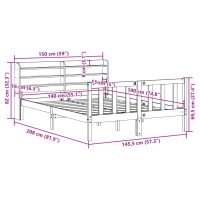 vidaXL Sängram utan madrass 140x190 cm massiv furu - Bild 12