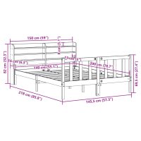 vidaXL Sängram utan madrass vit 140x200 cm massiv furu - Bild 12