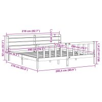 vidaXL Sängram utan madrass 200x200 cm massiv furu - Bild 12