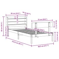 vidaXL Sängram utan madrass 75x190 cm massiv furu - Bild 12