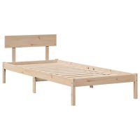 vidaXL Sängram utan madrass 75x190 cm massiv furu - Bild 7