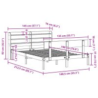 vidaXL Sängram utan madrass vit 135x190 cm massiv furu - Bild 12