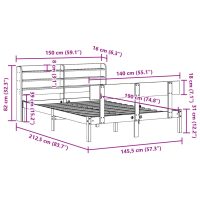 vidaXL Sängram utan madrass 140x190 cm massiv furu - Bild 12