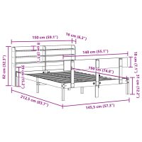 vidaXL Sängram utan madrass vit 140x190 cm massiv furu - Bild 12