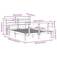 vidaXL Sängram utan madrass vit 140x200 cm massiv furu - Bild 12