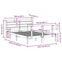 vidaXL Sängram utan madrass vit 150x200 cm massiv furu - Bild 12