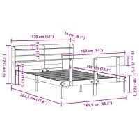 vidaXL Sängram utan madrass vit 160x200 cm massiv furu - Bild 12