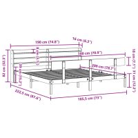 vidaXL Sängram utan madrass 180x200 cm massiv furu - Bild 12