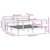 vidaXL Sängram utan madrass vit 180x200 cm massiv furu - Bild 12