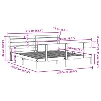 vidaXL Sängram utan madrass 200x200 cm massiv furu - Bild 12