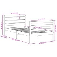 vidaXL Sängram med huvudgavel 75x190 cm massivt furu - Bild 12