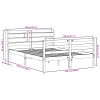 vidaXL Sängram med huvudgavel 120x190 cm massiv furu - Bild 12