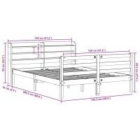 vidaXL Sängram med huvudgavel 120x200 cm massiv furu - Bild 12