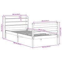 vidaXL Sängram utan madrass vaxad brun 90x190 cm massiv furu - Bild 12