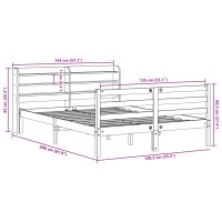 vidaXL Sängram utan madrass vaxbrun 135x190 cm massiv furu - Bild 12