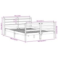 vidaXL Sängram utan madrass vaxbrun 140x190 cm massiv furu - Bild 12