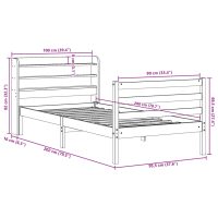 vidaXL Sängram utan madrass vaxad brun 90x200 cm massiv furu - Bild 12