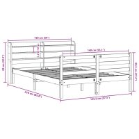 vidaXL Sängram utan madrass vaxbrun 140x200 cm massiv furu - Bild 12