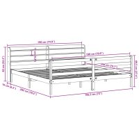 vidaXL Sängram utan madrass vaxbrun 180x200 cm massiv furu - Bild 12