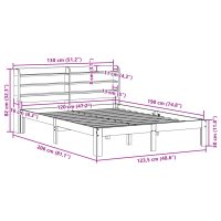 vidaXL Sängram med huvudgavel 120x190 cm massiv furu - Bild 11