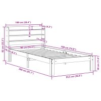 vidaXL Sängram utan madrass vaxad brun 90x190 cm massiv furu - Bild 11