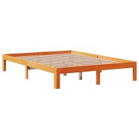 vidaXL Sängram utan madrass vaxbrun 140x190 cm massiv furu - Bild 5