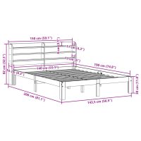 vidaXL Sängram utan madrass vaxbrun 140x190 cm massiv furu - Bild 11