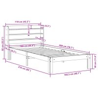 vidaXL Sängram utan madrass vaxbrun 100x200 cm massiv furu - Bild 11