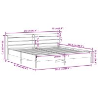 vidaXL Sängram utan madrass vit 200x200 cm massiv furu - Bild 12