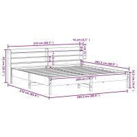 vidaXL Sängram utan madrass vaxbrun 200x200 cm massiv furu - Bild 12