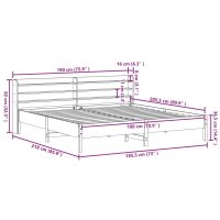 vidaXL Sängram utan madrass vit 180x200 cm massiv furu - Bild 12