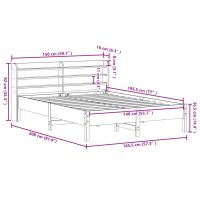 vidaXL Sängram utan madrass 140x190 cm massiv furu - Bild 12