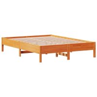 vidaXL Sängram utan madrass vaxbrun 140x190 cm massiv furu - Bild 7