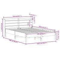 vidaXL Sängram utan madrass 135x190 cm massiv furu - Bild 12