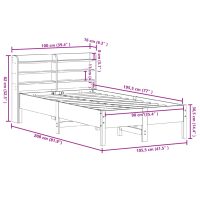 vidaXL Sängram utan madrass vaxad brun 90x190 cm massiv furu - Bild 12