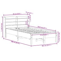 vidaXL Sängram utan madrass vaxbrun 75x190 cm massiv furu - Bild 12