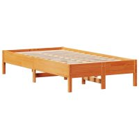 vidaXL Sängram utan madrass vaxbrun 75x190 cm massiv furu - Bild 7