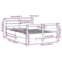 vidaXL Sängram utan madrass 160x200 cm massiv furu - Bild 12